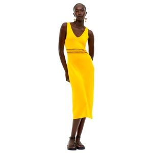🔥🔥HOST PIC🔥🔥 H&M Yellow Fine Knit Midi Dress